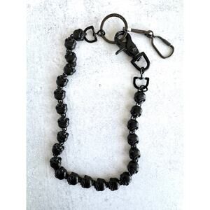 Harley-Davidson Gothic Black Skull 24" Wallet Chain Heavy Metal EUC